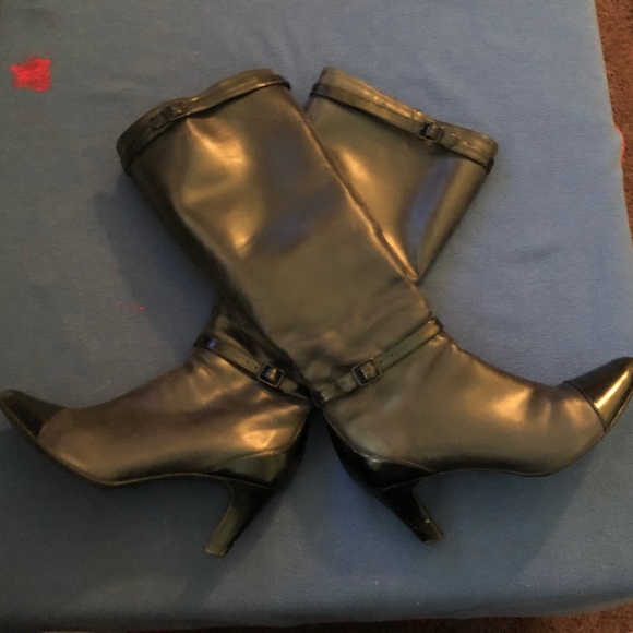 FINAL PRICE: Black Heeled Leather Boots by Clarks - Picture 1 of 6